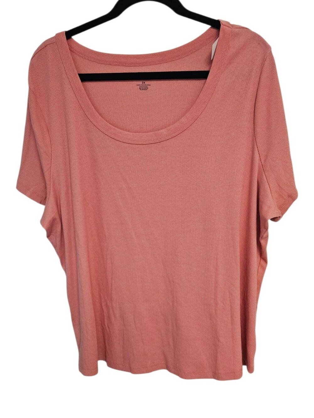 Falls Creek Scoop Neck Short Sleeve Top in Coral Rose